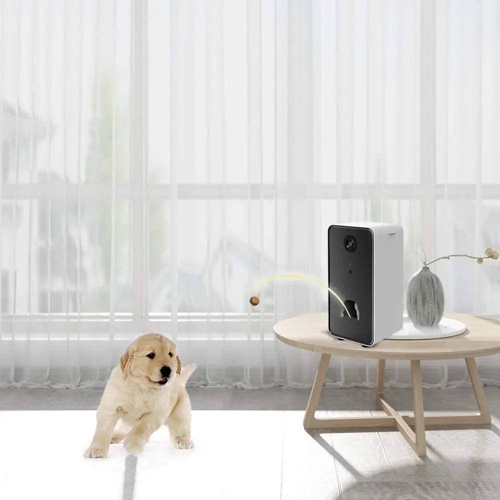 High quality luxury intelligent WIFI 2 ways audio with camera smart dog cat automatic pet feeder food dispenser