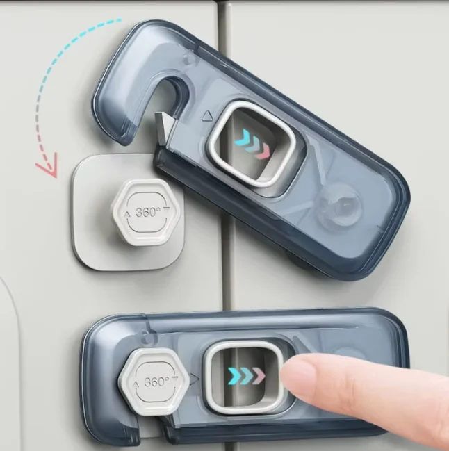 Baby Anti-Pinch Hand Cabinet Door Buckle Kids Home Security Multi-Function Refrigerator Drawer Locks Protection