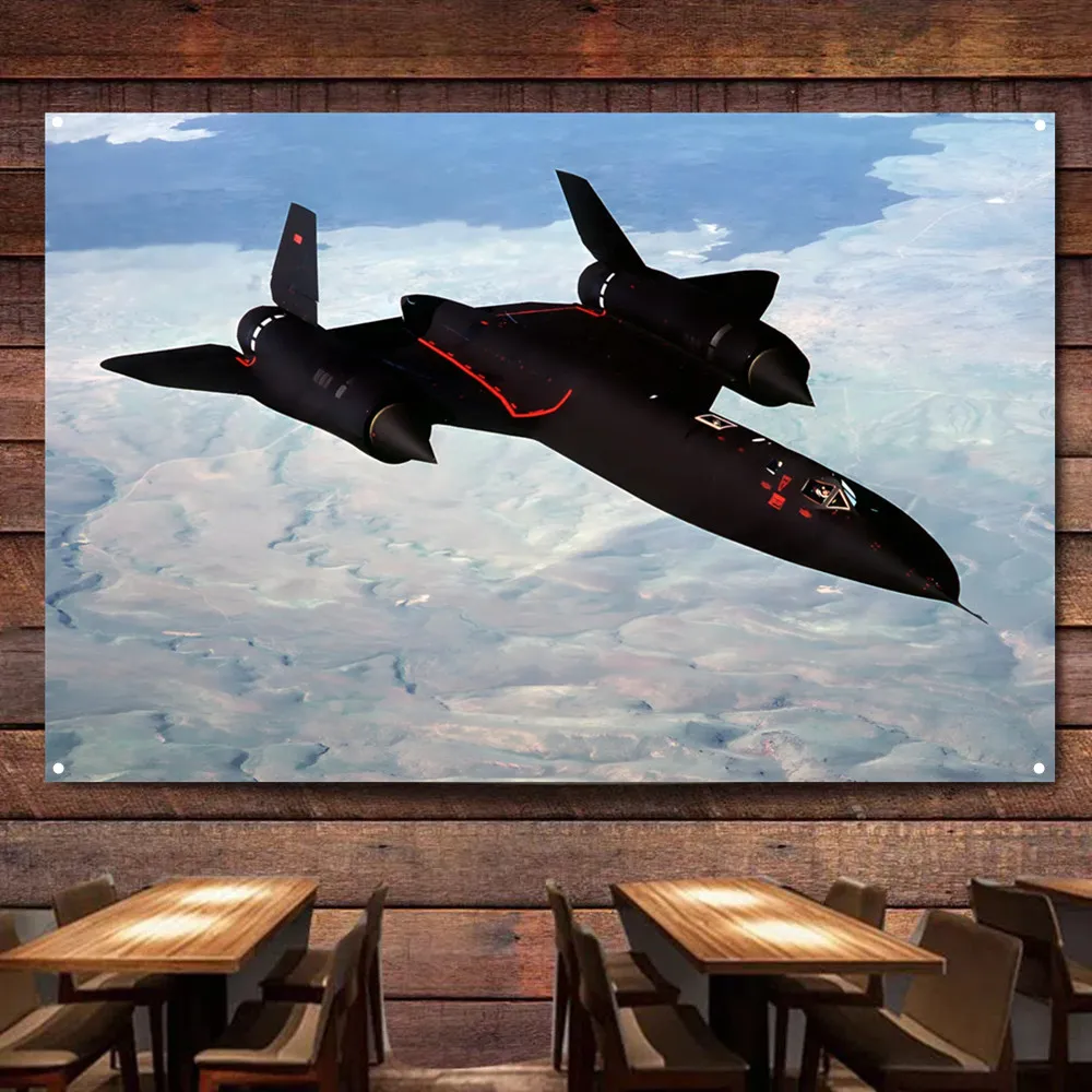 SR-71 Blackbird Fighter Jet Flag Hanging Banners US Air Force Aviation Military Art Poster Wall Art Tapestry Home Decor Painting