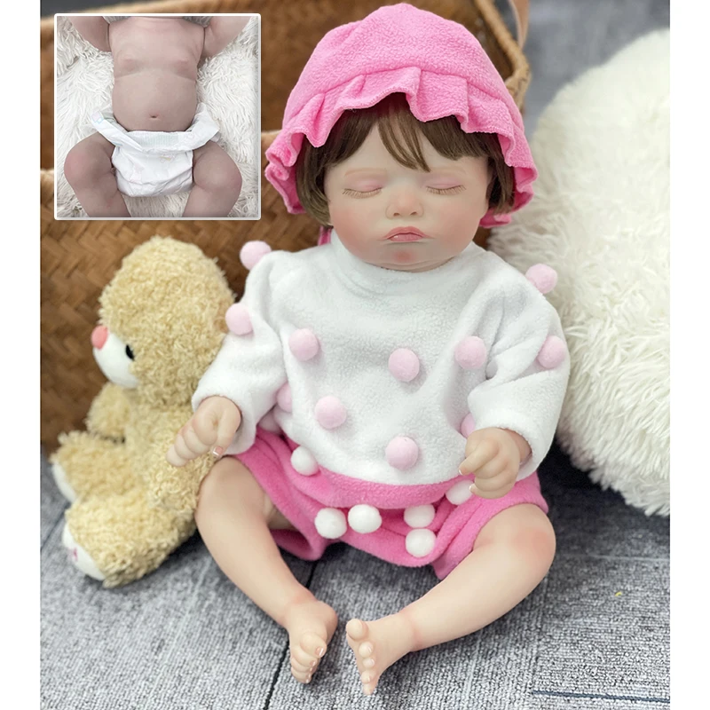 

49CM Rosalie Already Painted Full Body Vinyl Silicone Newborn Baby Reborn Doll Hand Paint with Genesis High Quality 3D Skin Tone