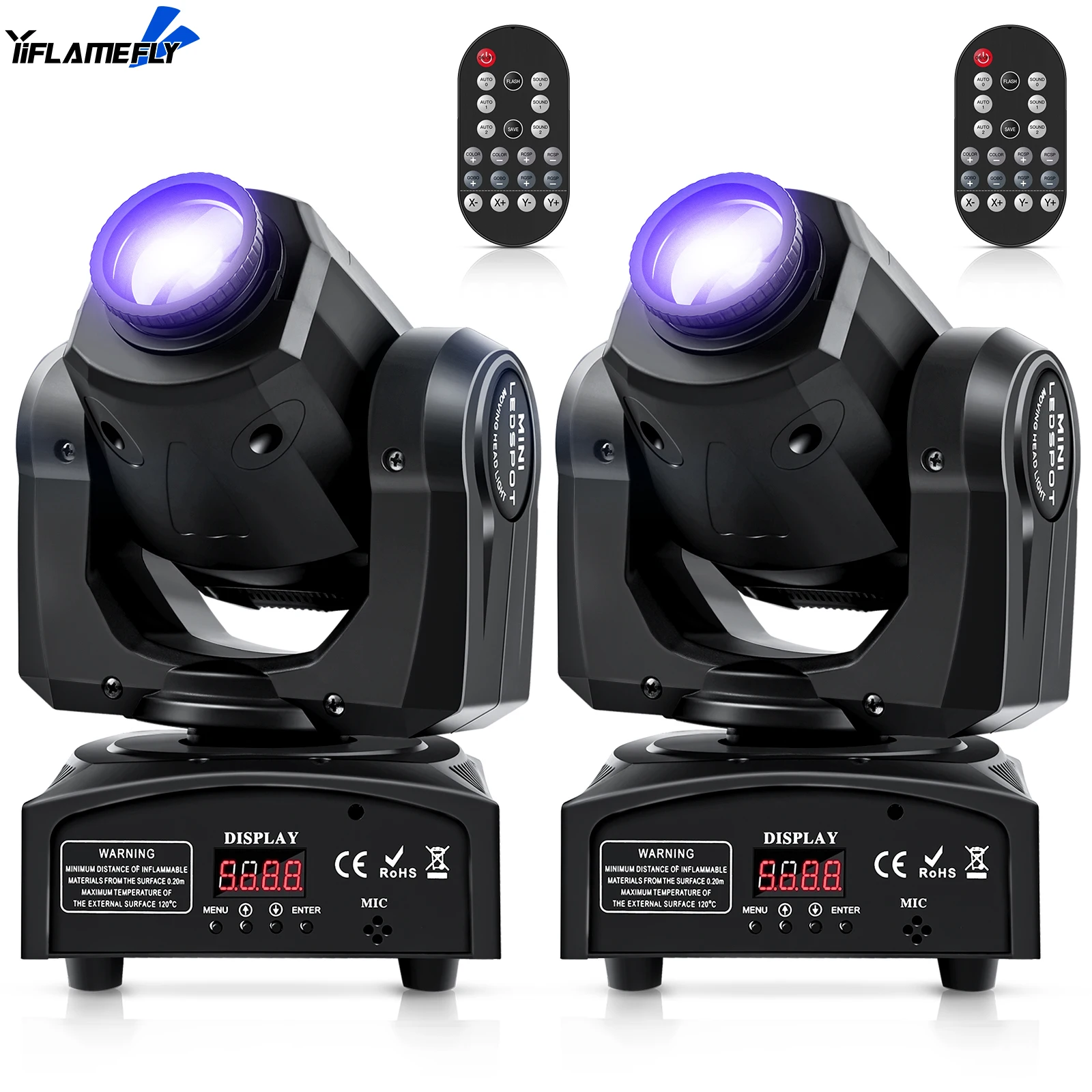 

Yiflamefly 2 шт. 100 Вт светодиодный светильник с эффектом Stgae, движущаяся головка с дистанционным управлением DMX для свадебного концертного клуба KTV