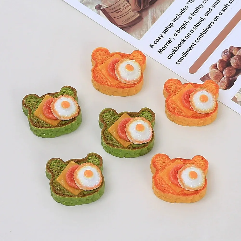 10pcs/lot Kawaii Simulation Flat Back Toast Fruit Egg Bread Cabochon Mini Food Scrapbooking Craft DIY Hair Accessories Decor