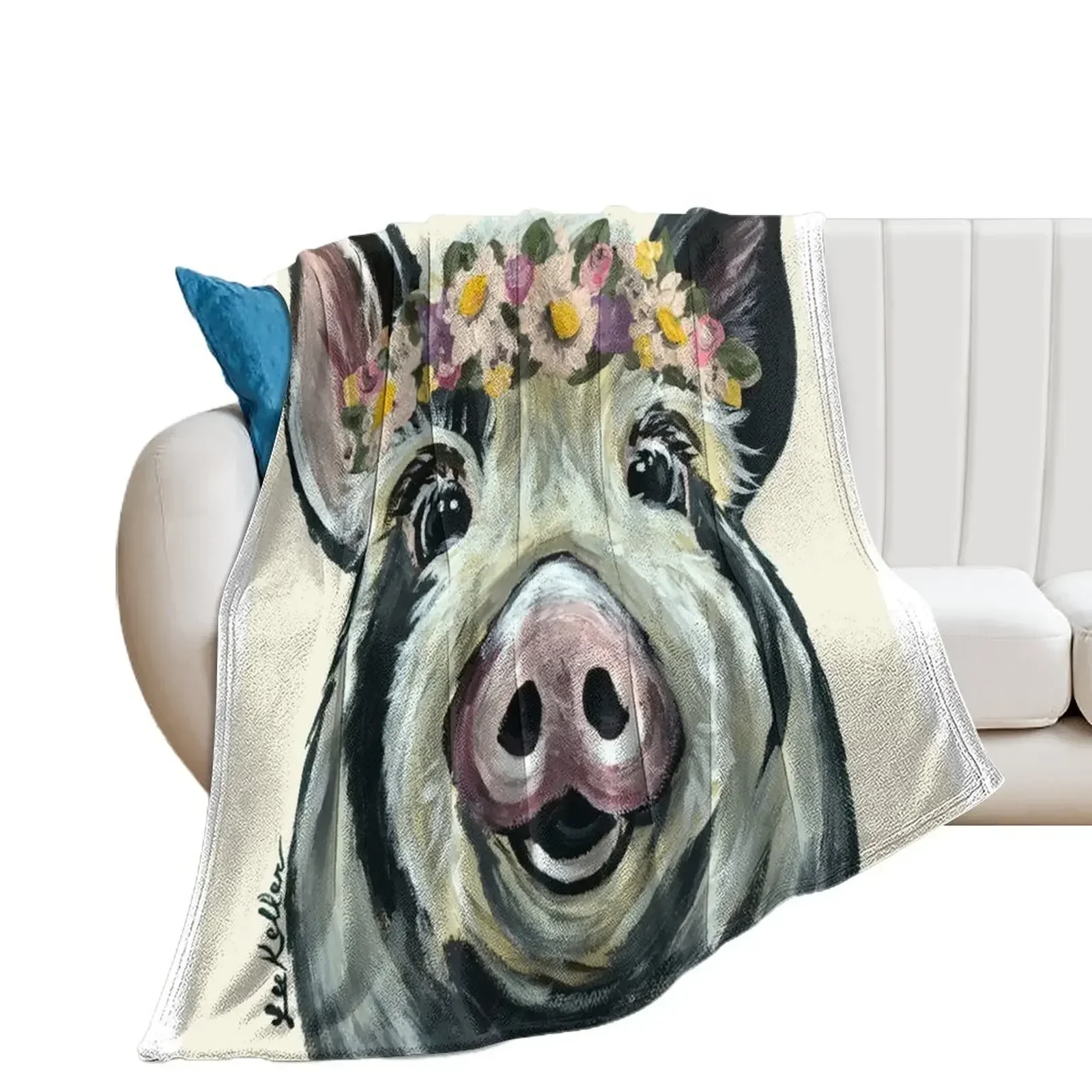 Cute Pig Art Throw Blanket blankets ands Sofa Throw Thermals For Travel cosplay anime Blankets