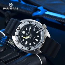 PARNSRPE Big Abalone Men's Automatic Mechanical Watch Japan NH35 Movement Sterile Diver Large Luminous Dial Rubber Strap Date