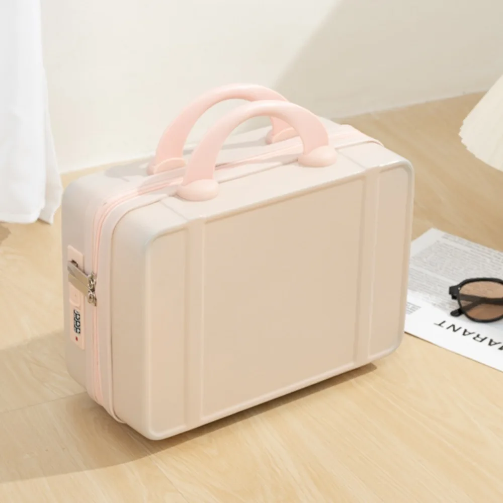 Portable ABS Hand Carry Suitcase Zipper with Combination Lock Luggage Box Cosmetic Box