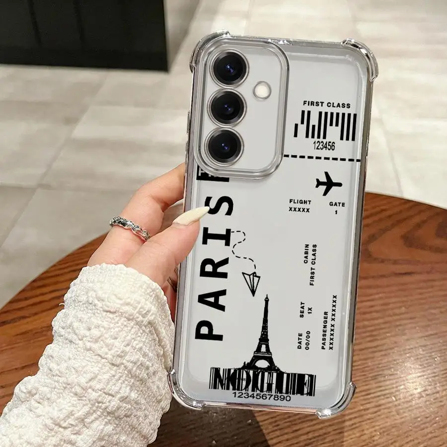 حافظة لهاتف سامسونج جالاكسي A17 A21s A16 A24 A35 A36 A52 A25 A26 A15 A13 A33 غطاء شفاف