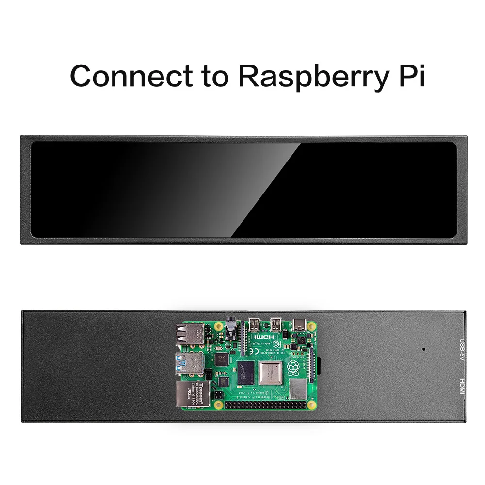 Imagem -06 - Lesown-lcd Wide Bar Monitor para Computador Pequena Tela Esticada Ips Hdmi Expandir para Raspberry pi 11.3 8.8 7.9 Polegada 440x1920 Ips