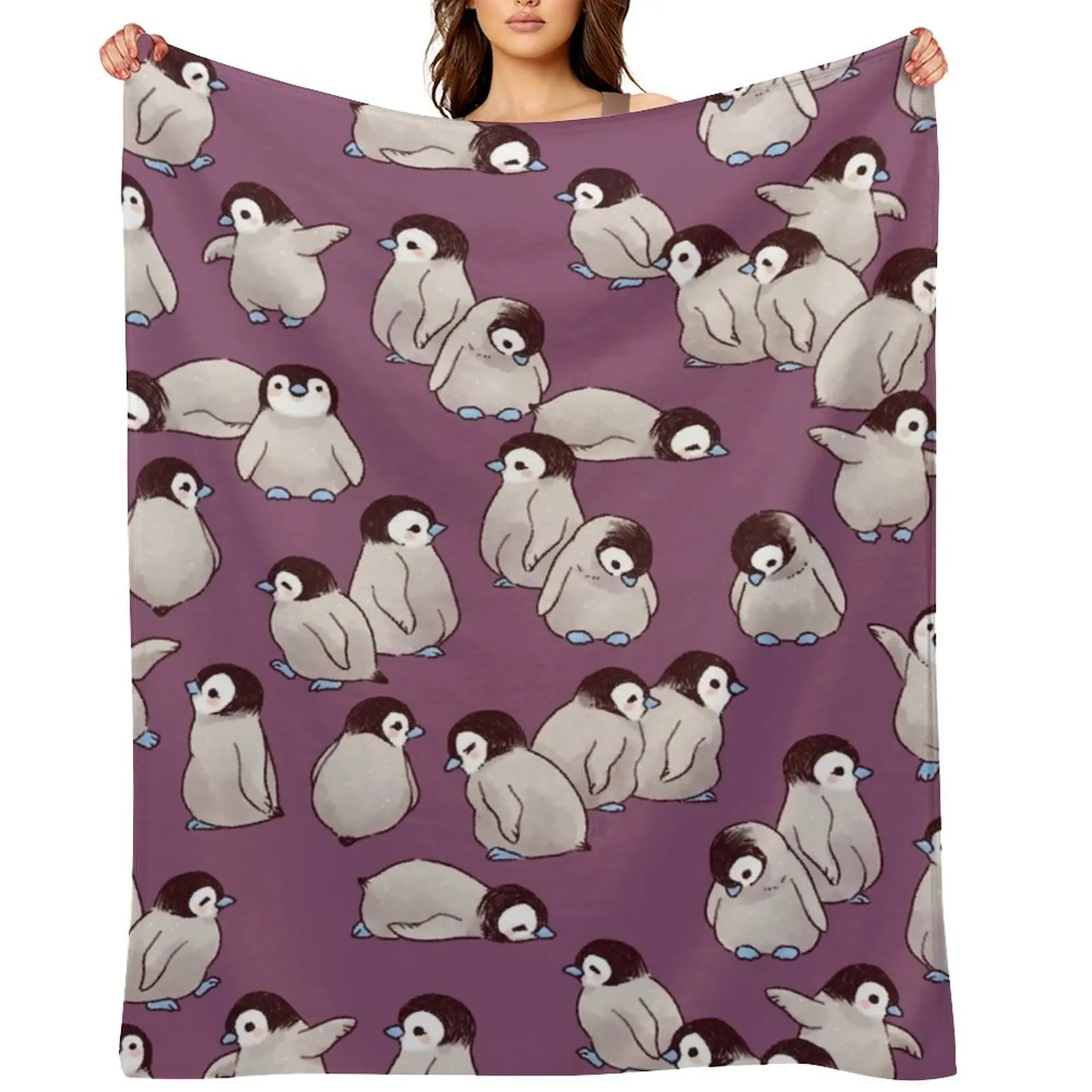 

Penguin pattern Throw Blanket Bed linens Luxury Throw Luxury Designer Polar Blankets