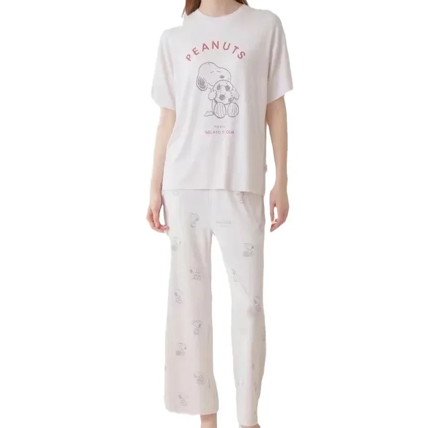 Pajamas Set Room Wear Ladies One Piece Summer Shorts Shorts Sleepwear Loungwear T-shirt Trousers, Nightwear Modal (with tags)