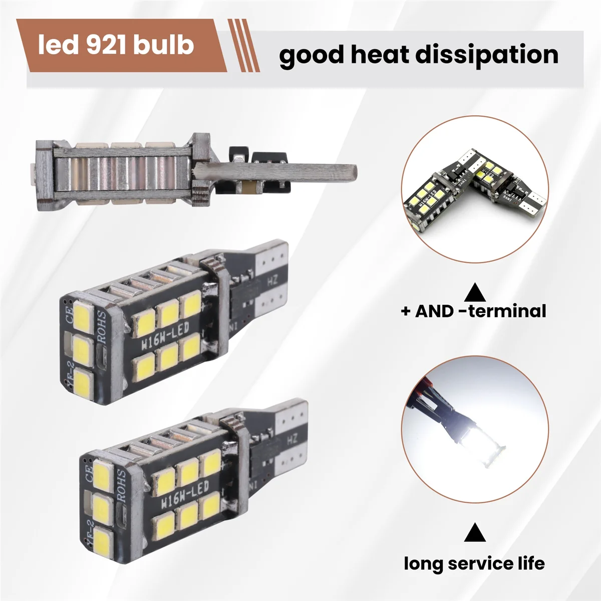 AT77 4 ชิ้น Bright สีขาว Canbus หลอดไฟ LED สําหรับรถสํารองไฟย้อนกลับ 912 921 T15 W16W