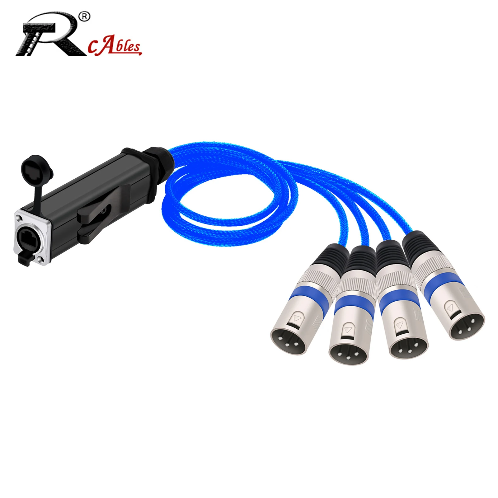 

0.5M-5M XLR Snake Cable to Ethercon Cable, 4 CH 3-pin Multi Network Snake Receiver for Live Stage, Sound, Lighting