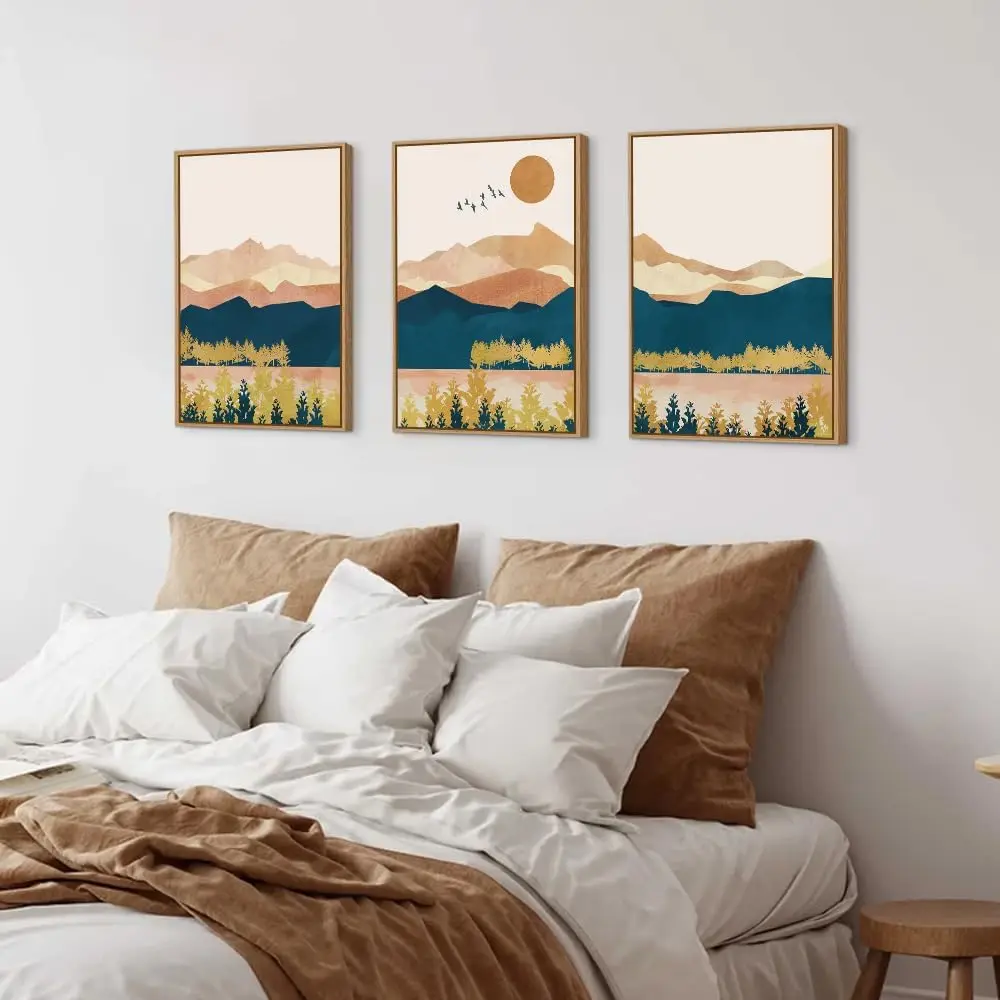 

3pcs/Set Abstract Natural Landscape Canvas Poster Pictures Wall Art Interior Decoration Modern Living Room Office Home Decor