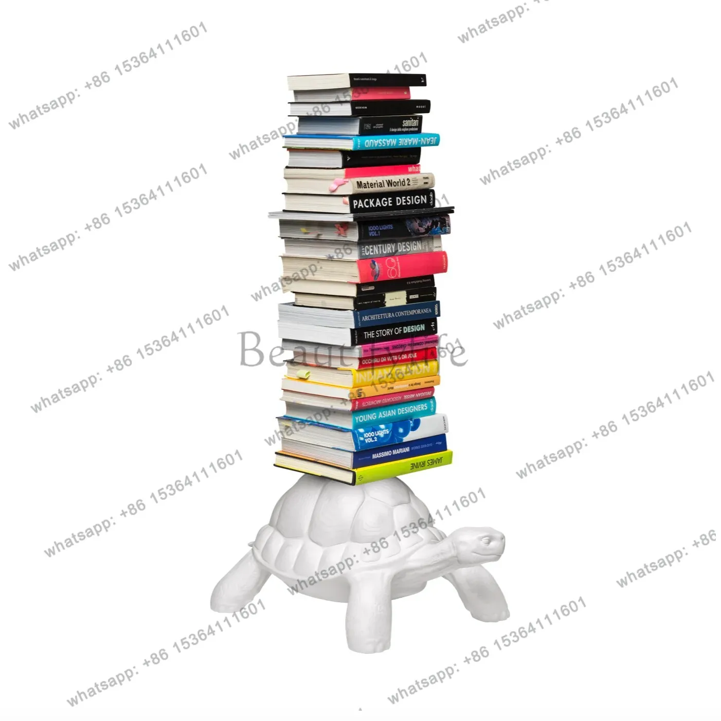 Turtle bookshelf white small bookcase modern living room designer creative magazine cabinet