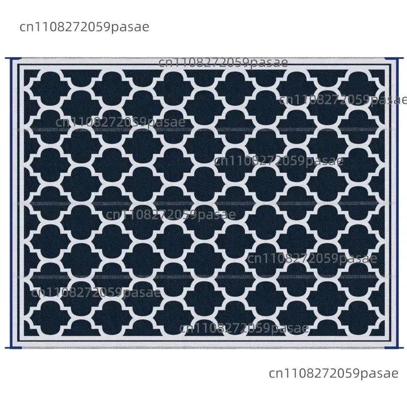 9X18 Modern Outdoor Camping Mat Waterproof Plastic Double Sided Foldable Blue White Suitable for Picnic Beach Camping