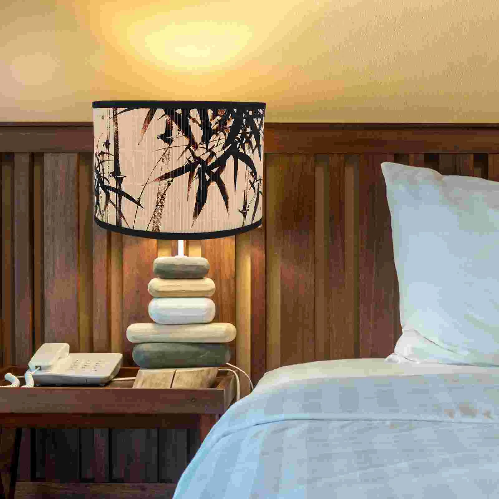 

Lampshade Printed Retro Style Folk House Decoration Chandelier Bamboo Lighting Crafts Shades Replacement Pendant For Ceiling