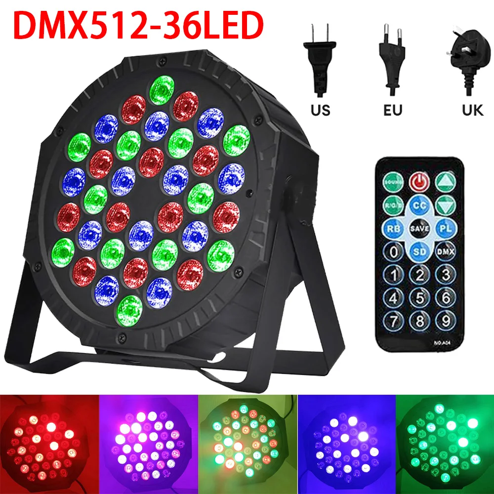 disco led par light dj stage light lampada do projetor para casamento aniversario natal ktv bar party dmx rgb 36 profissional 01