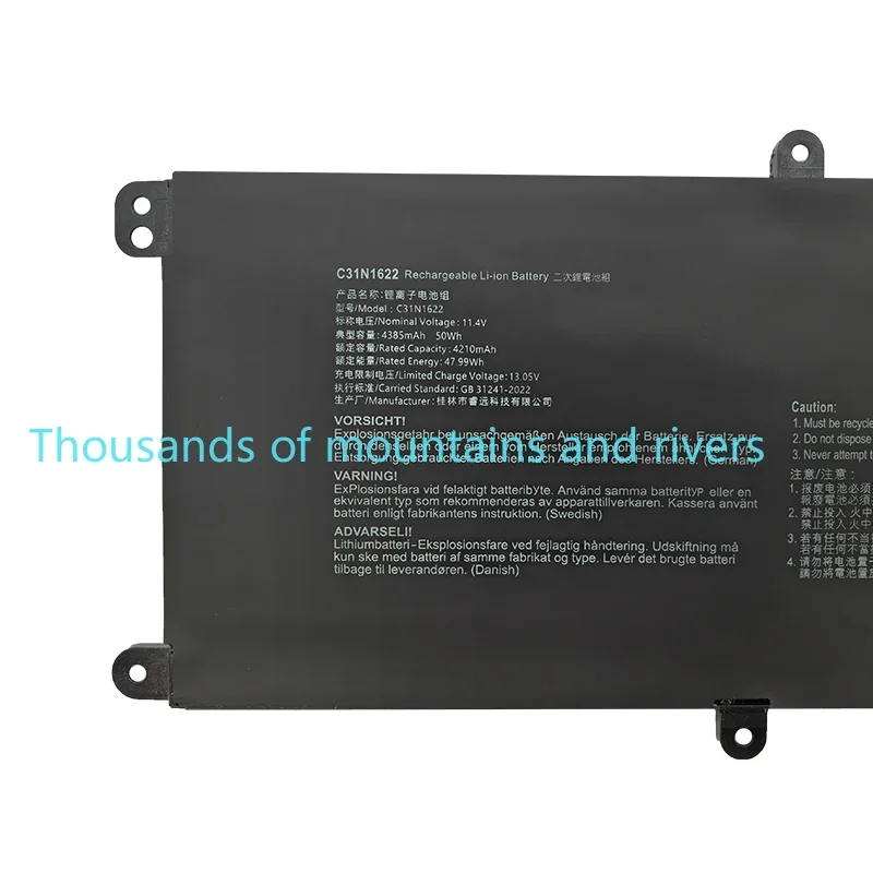 

New C31N1622 11.55V 50WH Laptop Battery for ASUS UX3430UA UX430UA UX530UQ UX530UX UX430UN