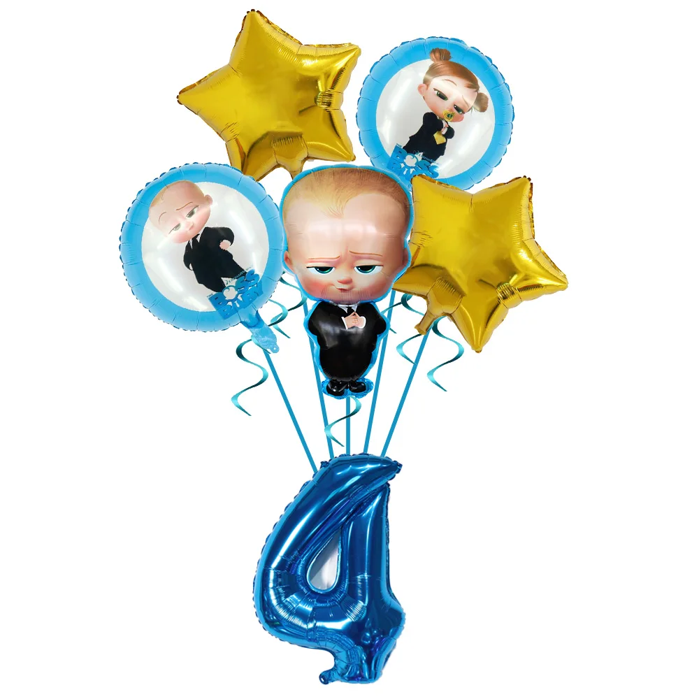Boss Baby Cartoon Geburtstagsparty Dekorationen Hintergrundbanner Teller Becher Servietten Tischdecke Ballons Jungen Mädchen Party Babyparty – Detail 27
