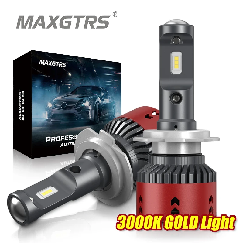 2X High LPW Mini Type LED Car Headlight Bulbs H4 H7 H11/H8 H1 9005 9006 70W/set 3000K Gold/Yellow Auto Headlamp Fog Light