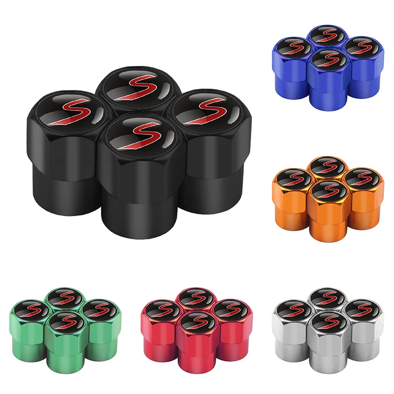 4PCS Metal Car Badges Wheel Tire Valve Caps Covers Auto Accessories For Mini John Cooper Countryman S R50 R52 R53 R55 R56 R57