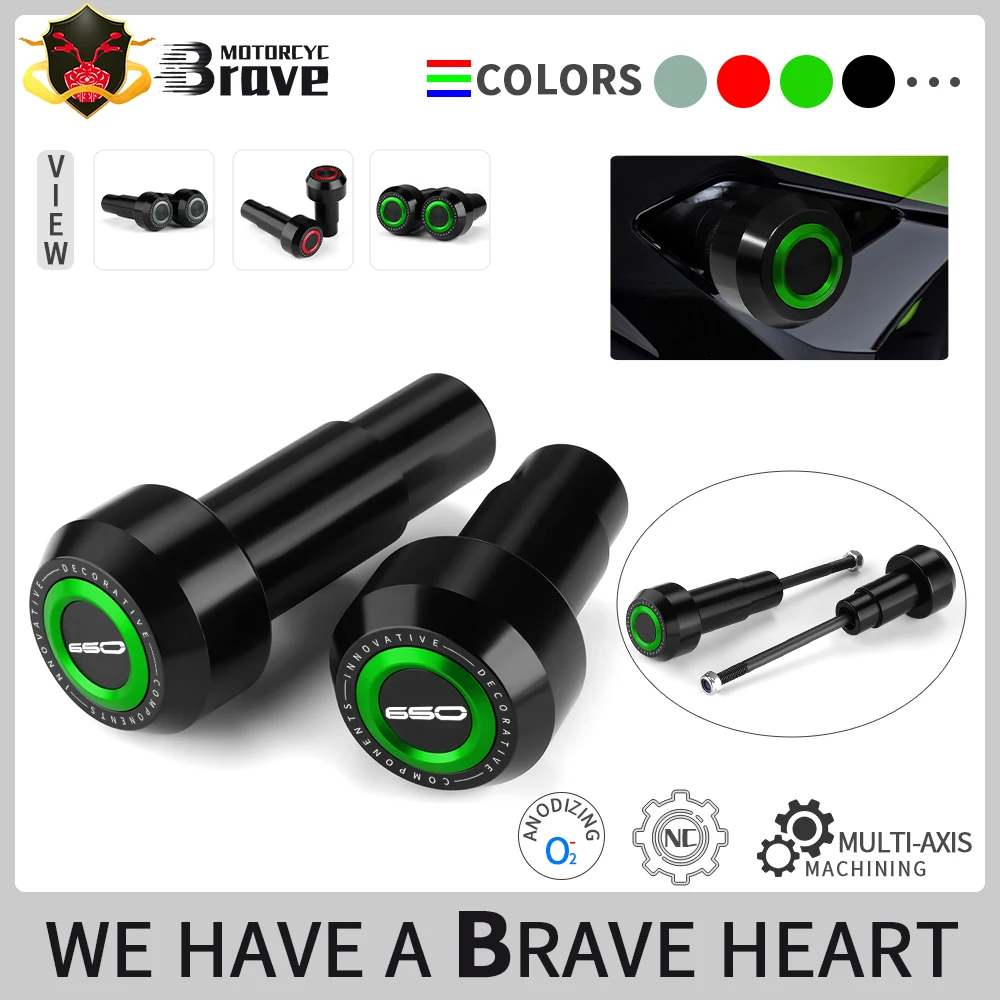 

Для мотоциклов Z650 2017-2024: Алюминиевые слайдеры CNC, защита от падений, краш-пэды