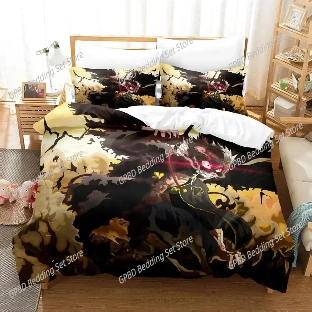 

Luxury New Anime Black Clover Comfortable Duvet Quilt Cover Pillowcase Bedding Set Children Bedroom Decoration Home Textile