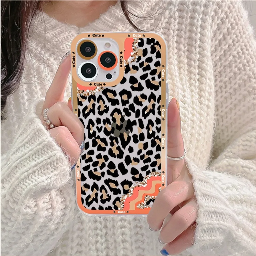 Leopard Grain Milk Cow Zebra Stripe Phone Case For iPhone 13 14 Pro Max XS XR 12 11 Pro 13 Mini 6 7 8 Plus Soft Clear Cover