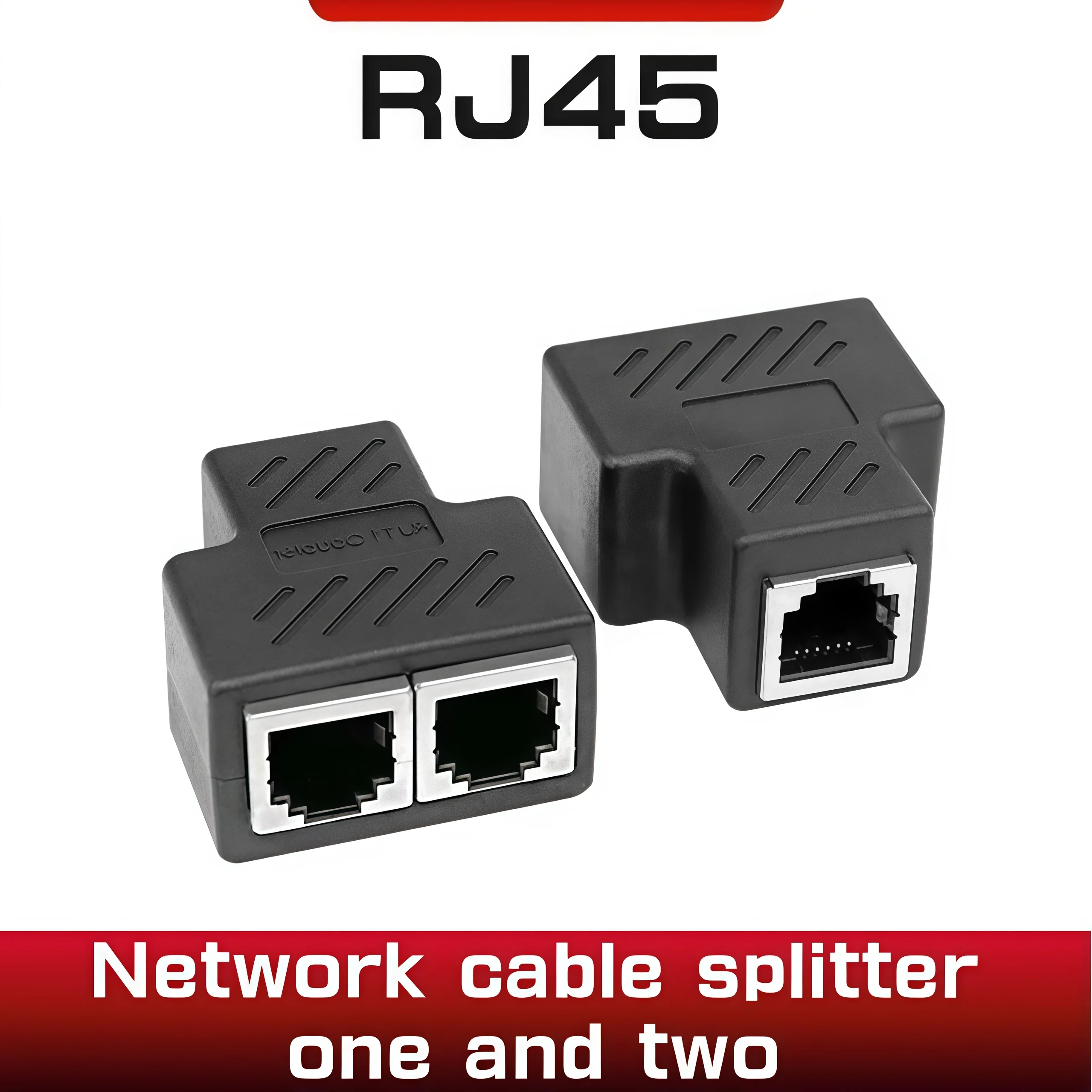 Network Rj45 Cable Port Network Cable Splitter Extender Plug Adapter Connector (8 Core) Split Into Two Splitter