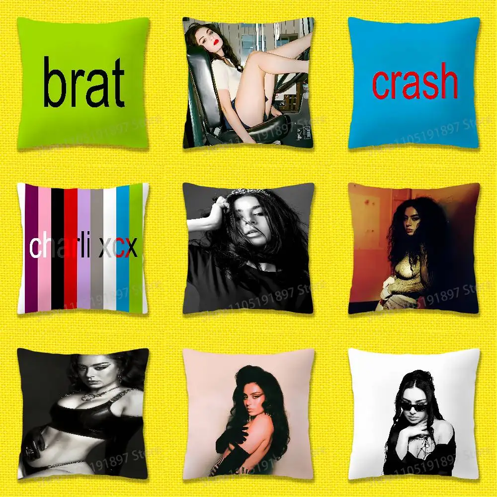 

C-Charli xcx Brat Crash Sucker Throw Pillow Case For 55x55cm 40x40cm 45x45cm 50x50cm 30x30cm Square Office Pillowship Cover