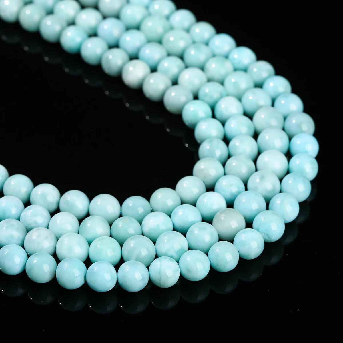 3A Natural Dominica Larimar Stone Bead Smooth Round Loose Spacer Ocean Sea Gemstone for Jewelry Making DIY Bracelet Accessory view 3
