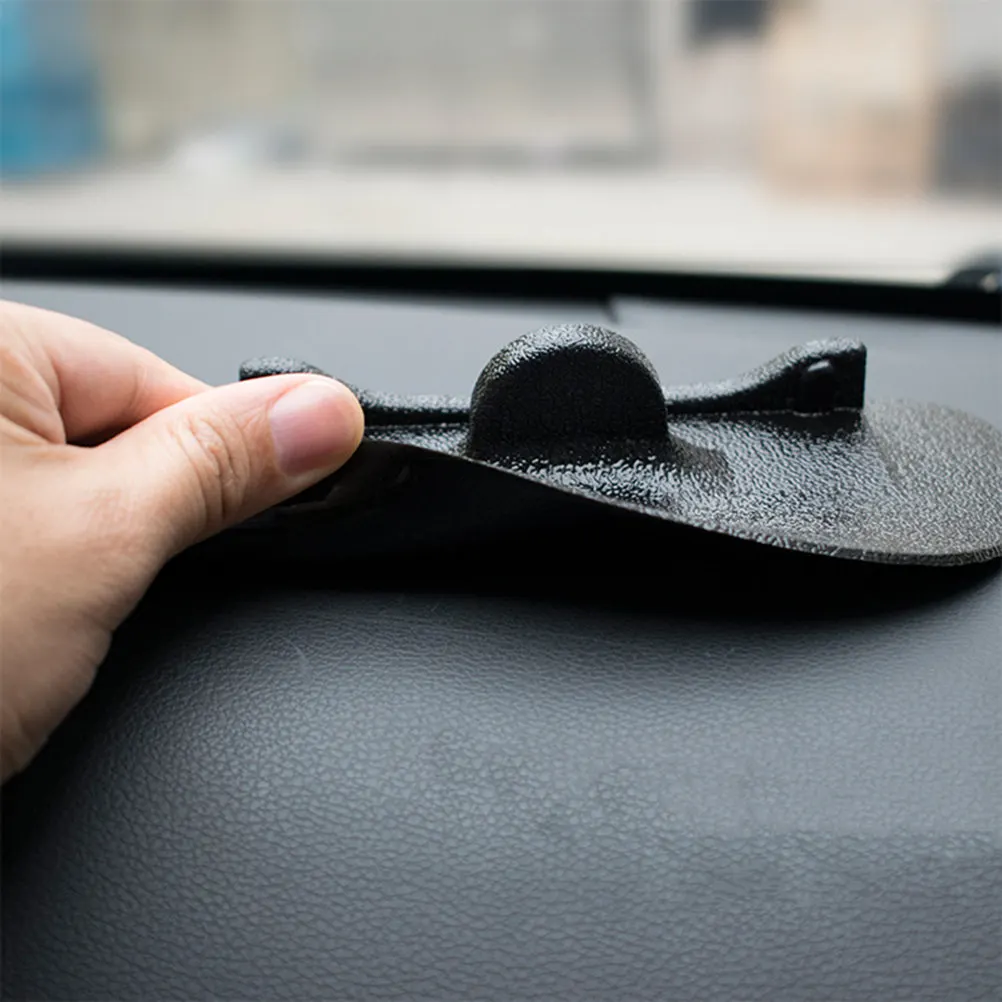 Silicone Car Phone Holder Black Self-Adhesive Dashboard Mount Reusable Non-Toxic Stable Mobile Phone Stand for Suv Smartphone