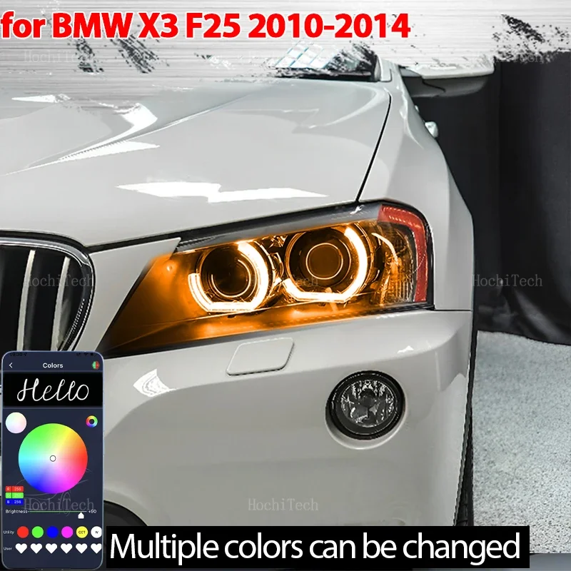 

RGB Angel eyes ring kit multi-colored flash Remote control for BMW X3 F25 xenon headlight 2010 2011 2012 2013 2014