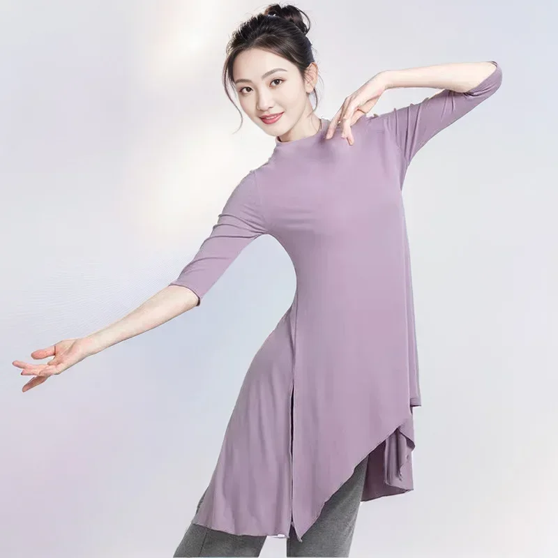 

Топ с рукавами пять четвертей, нестандартными разрезными концами и подол танцевального костюма, костюм для национальных классических танцев, для взрослых