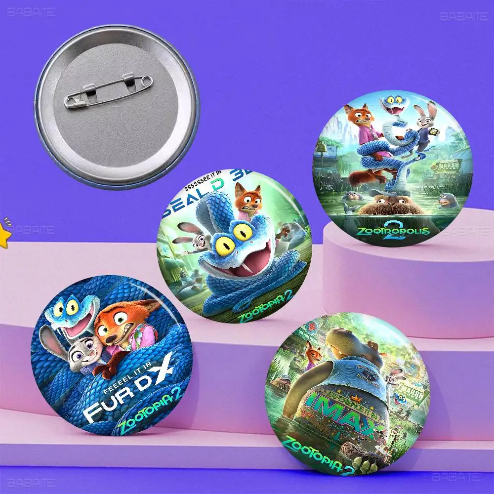 Z-Zootopia Vintage Tinplate Soft Button Pin Brooch Metal Badge Custom Jewelry Accessories Hat Bag