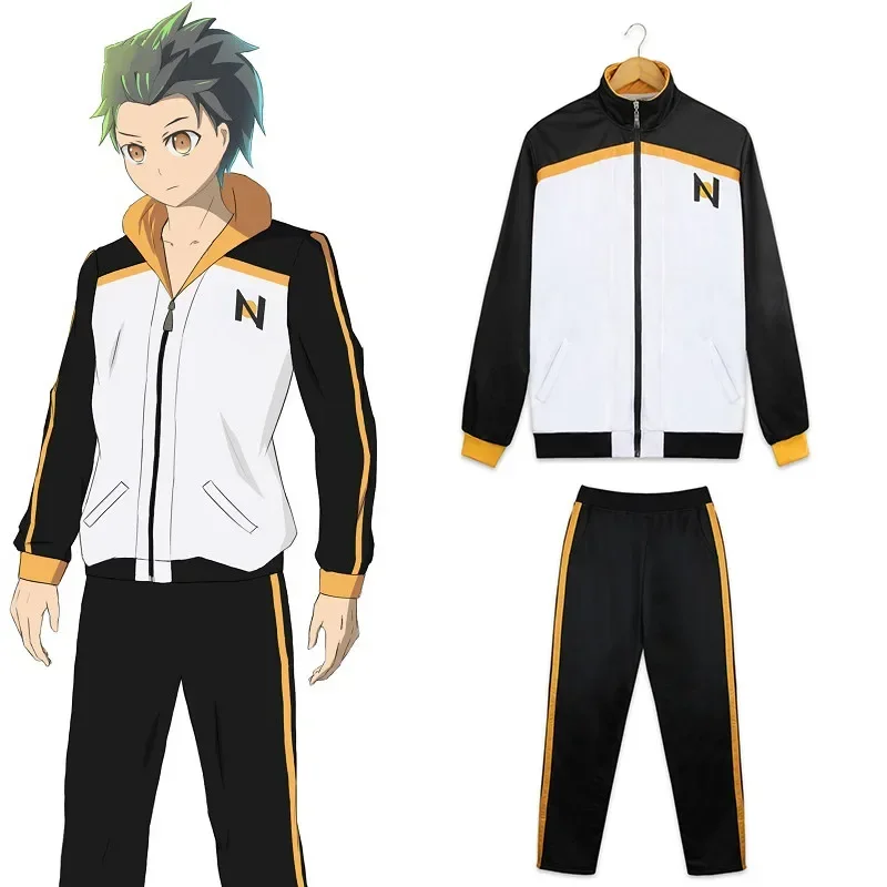 Re: Zero Kara Hajimeru Isekai Seikatsu Zipper Coat Pants Suit Subaru Natsuki Cosplay Jacket Halloween Costume Sportswear