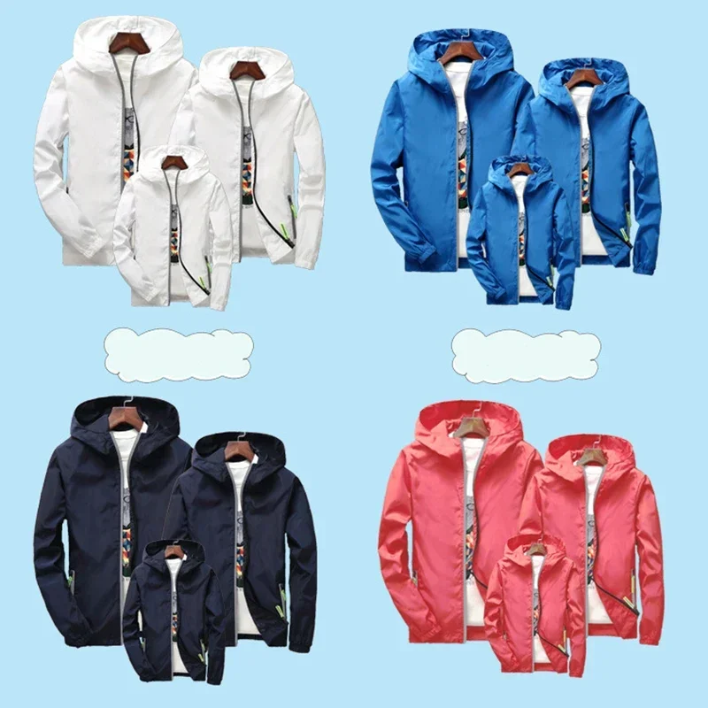 Adults Teens Childrens Kids Camping Hiking Climbing Jacket Reflective Windbreaker Spring Autumn Cycling Trekking Coat 110-7XL