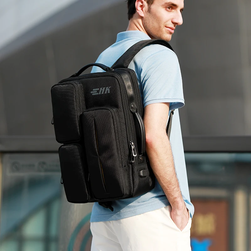 حقيبة ظهر للكمبيوتر المحمول Heroic Knight للرجال YKK متعددة الوظائف للعمل اليومي حقيبة ظهر للأعمال مقاومة للماء بسعة كبيرة حقيبة السفر