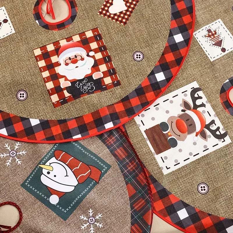 60 سنتيمتر شجرة عيد الميلاد تنورة حمراء شجرة عيد الميلاد غطاء للقدم سانتا كلوز ندفة الثلج شجرة عيد الميلاد السجاد قاعدة حصيرة الزينة #6