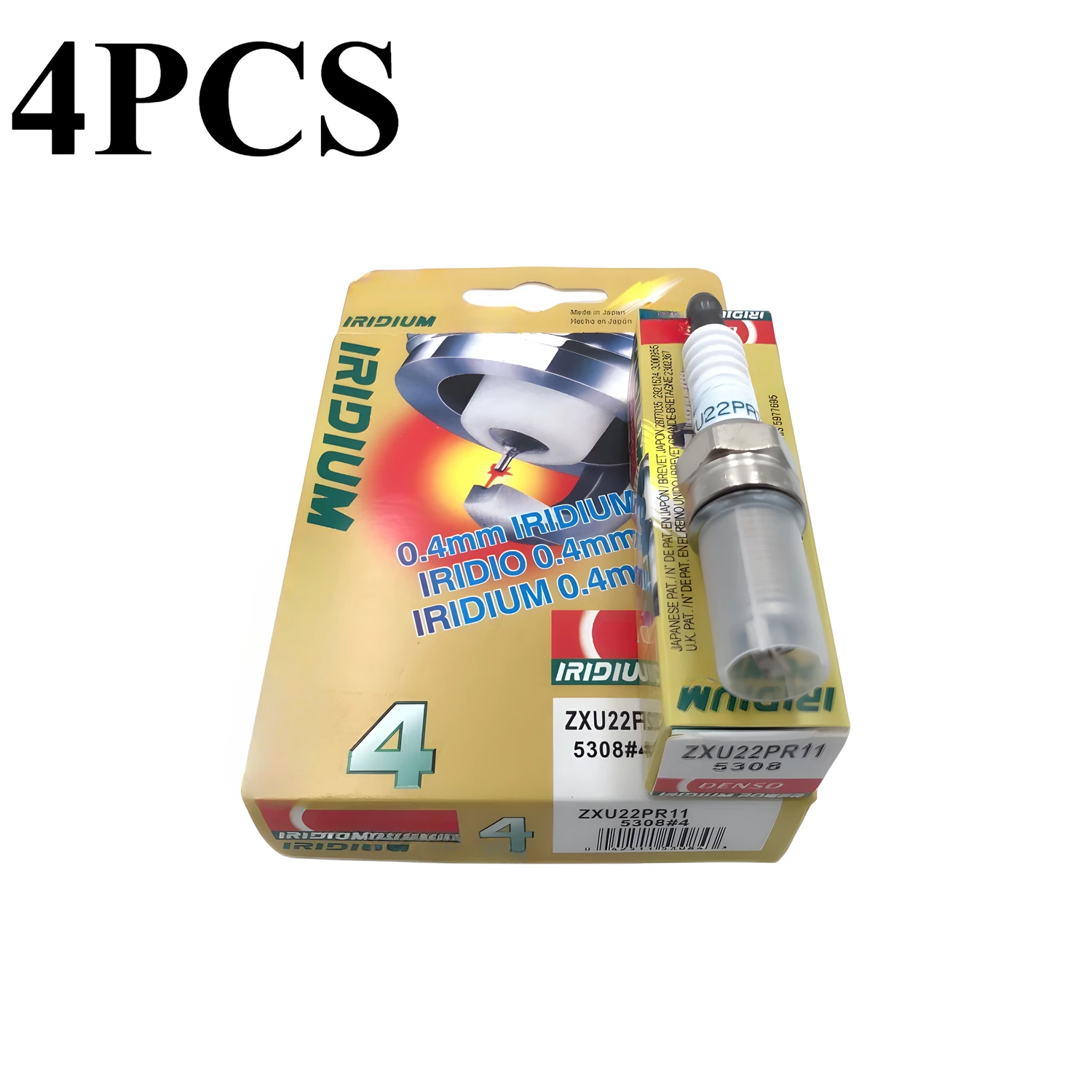 

4PCS ZXU22PR11 5308 Iridium Spark Plug Candles For Toyota Passo Vois Sette BB Rush 90048-51188 ZXU22PR11-5308 Car Engine