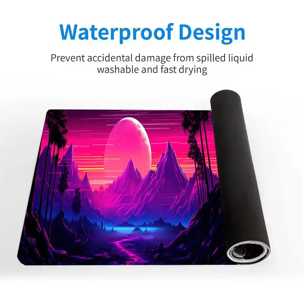 لوحة ماوس بنمط Sci-Fi Cyberpunk - قاعدة مطاطية غير قابلة للانزلاق، قابلة للغسل، مناسبة للعمل والألعاب والمساحات المكتبية