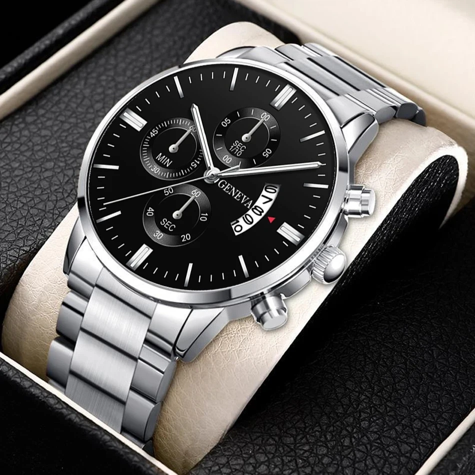 2024 New 40mm Men\'s Quartz Watches Stainless Steel Silver Business Sports Watches Watch for Men Montre Homme Relogio Masculino