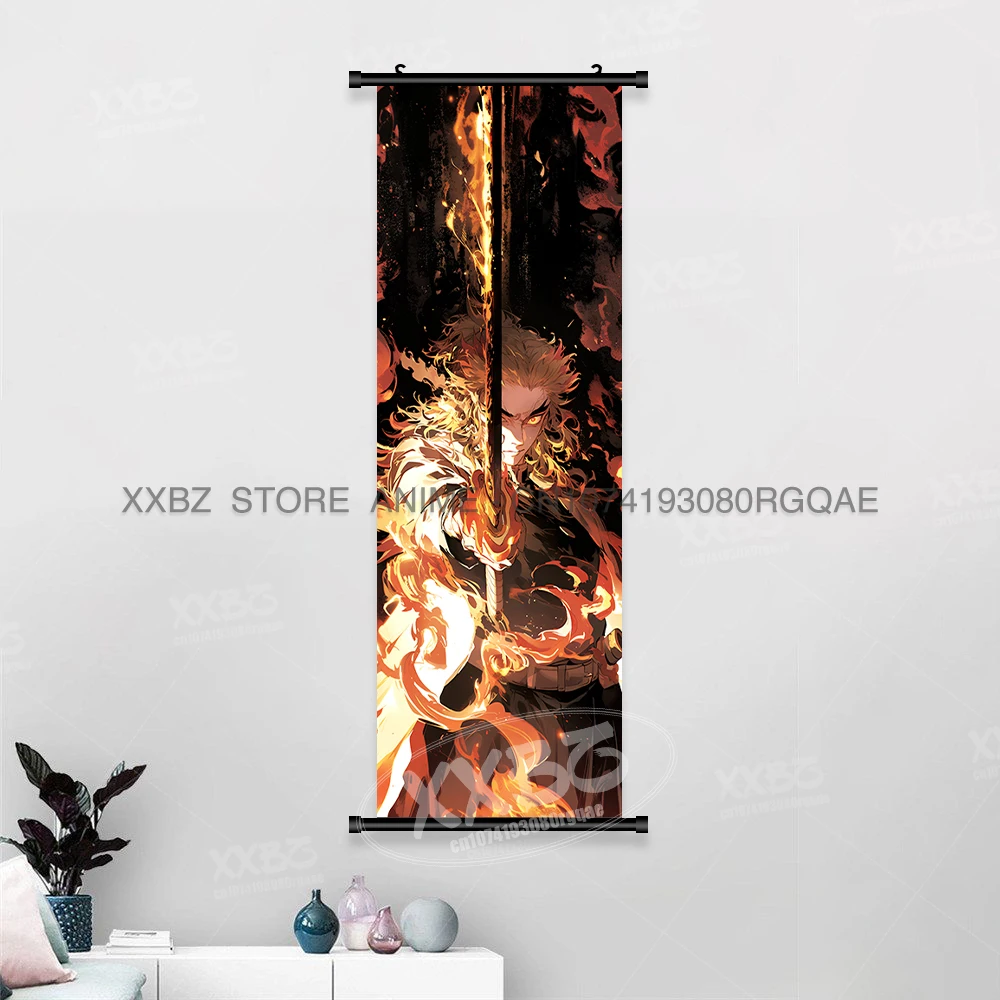 Bandai Demon Slayer: Kimetsu No Yaiba Leinwand, Heimdekoration, Wandkunst, zum Aufhängen, Gemälde, Schriftrollen, Bilddruck, Anime-Figuren, Poster 8