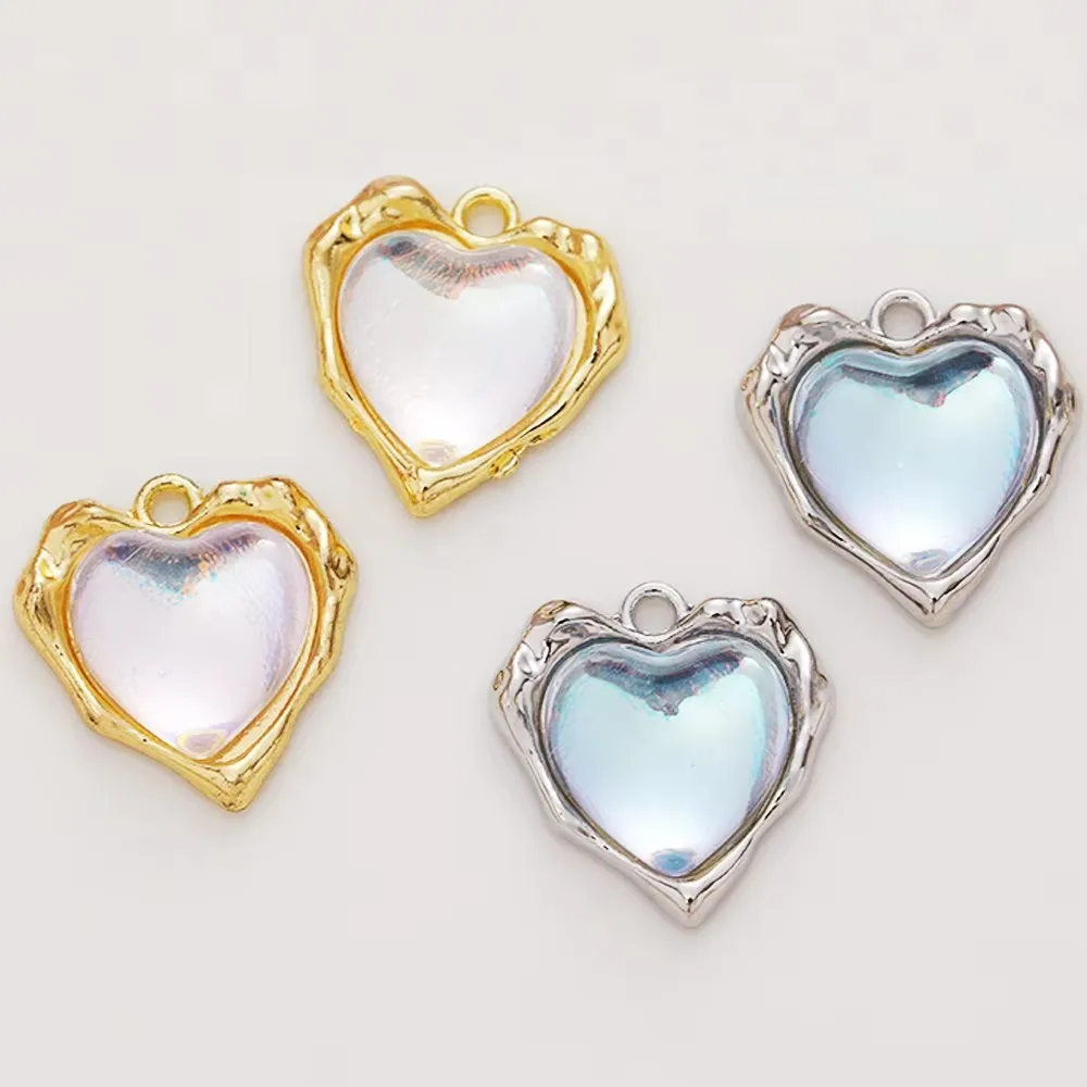 10pcs Fashionable Summer Minimalist Metal Enamel Colorful Zirconium Heart Earrings, Girls' Boutique Classical Elements Jewelry H