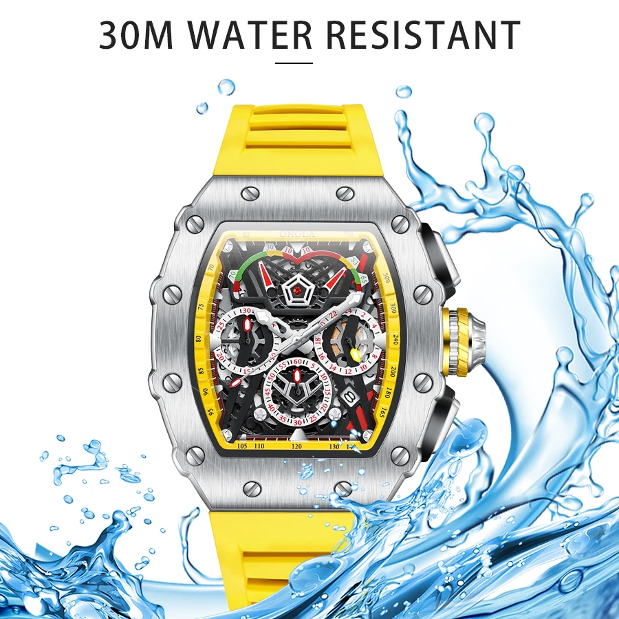 ONOLA orologi da polso orologio da polso al quarzo per uomo Casual sport cronografo quadranti orologio con lancette luminose