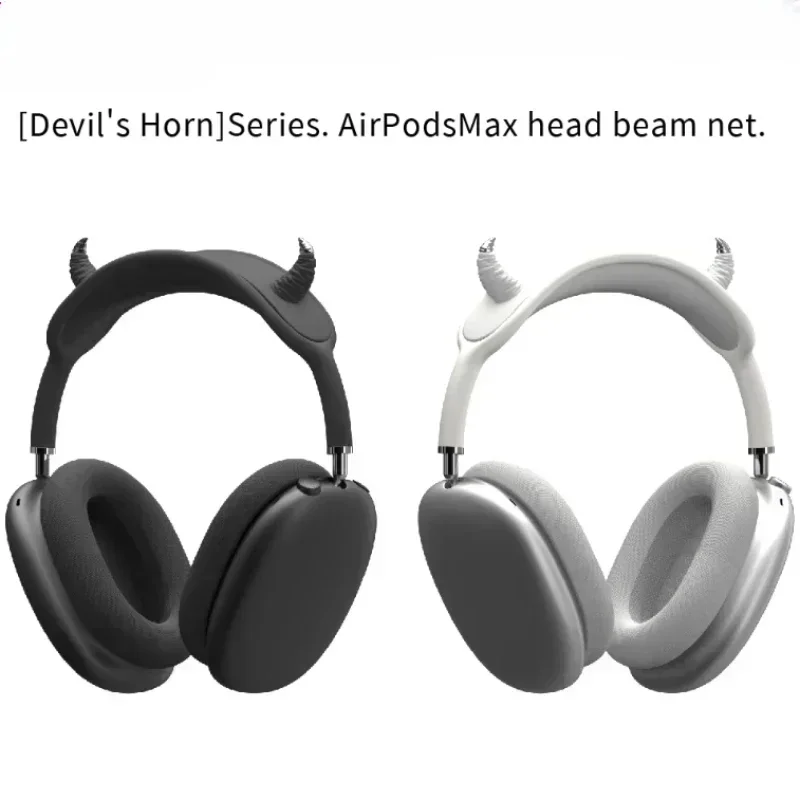 Devil's Horn for Airpods Max Headband Cover Custom Earphone Decoration Resin Silicone Earphone Accessory Case for Airpods MaxY2k