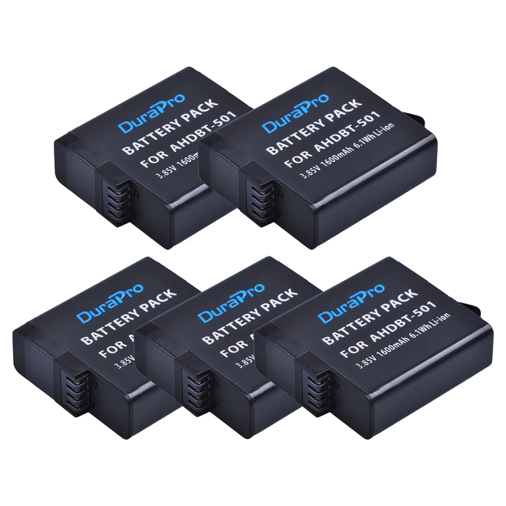 1600mAh Battery For Gopro Hero 5 6 7 Rechargeable Battery Motion Camera Batteries Ahdbt-501 Full Decode Compatible Accessories