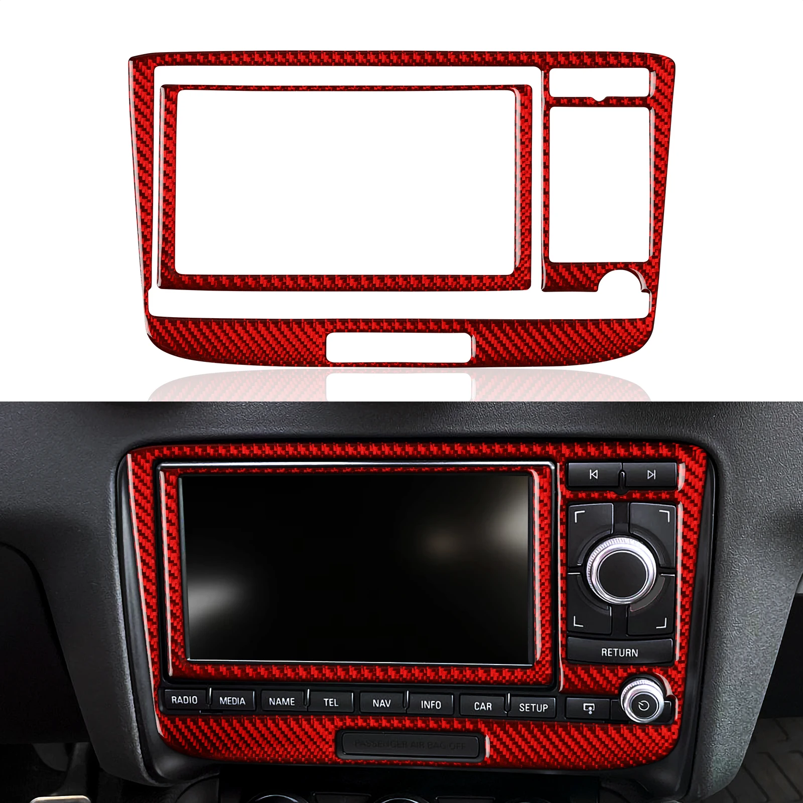 

For Audi TT 2008-2014 8N 8J MK123 Accessories Car Center Control CD Decoration Panel Decals Carbon Fiber Stickers