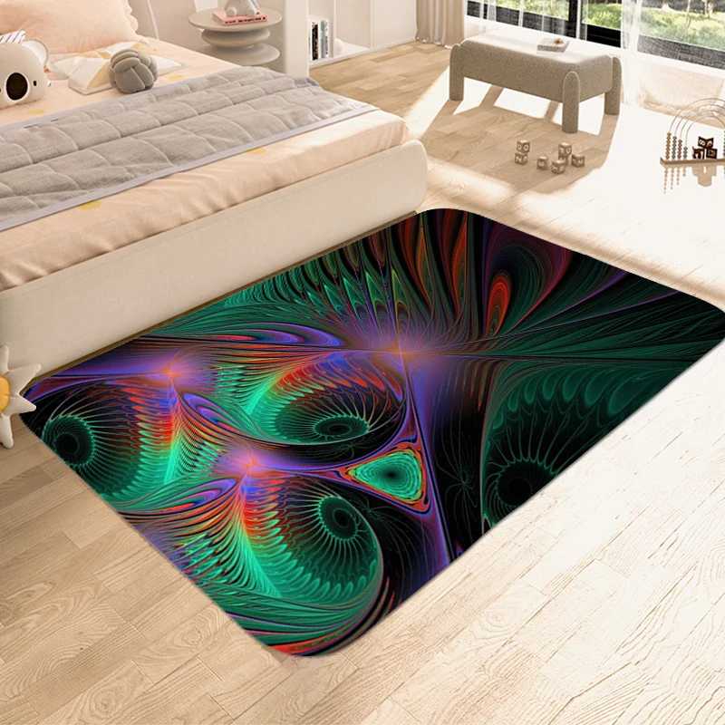 3D Vortex Illusion Carpet for Bedroom Geometric Optical Hallway Entryway Foot Mat Living Room Bathroom Rug Doormat Entrance Door