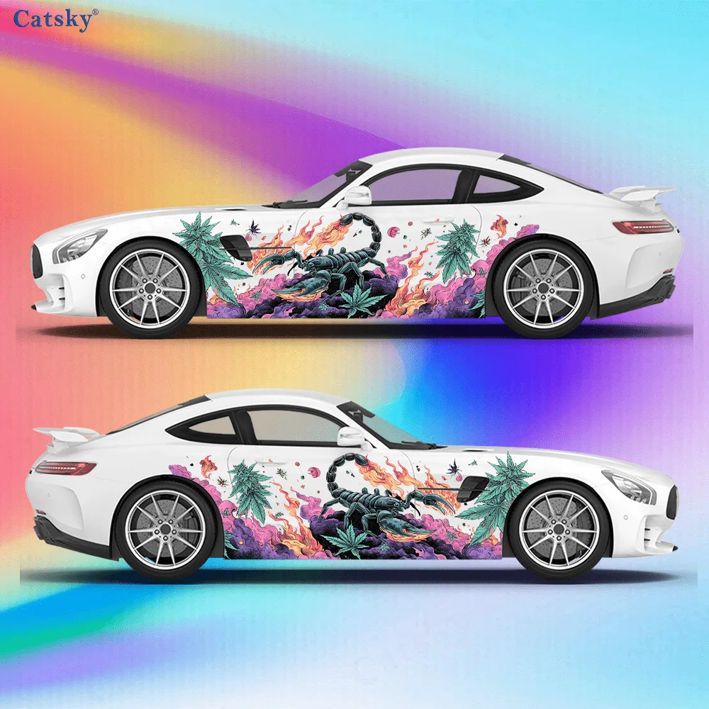 

Flame Scorpion sticker for car and truck, made of durable material, fade resistant, easy to install and remove - Enhance your ve