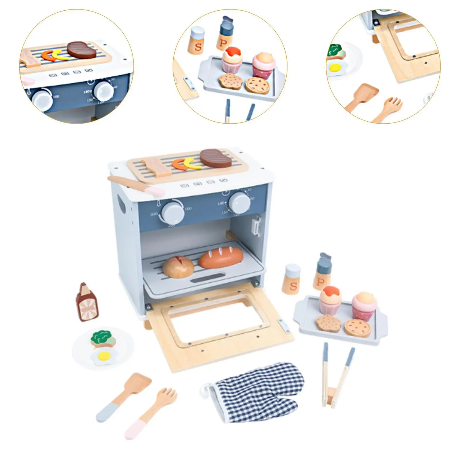 Set Permainan Oven Anak-anak Mainan Edukasi Mainan Oven Rumah Kreatif untuk Anak Usia 2+ Tahun